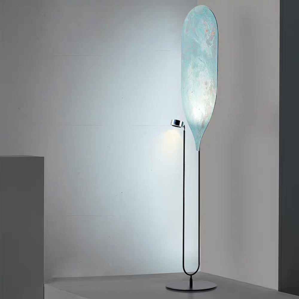 Salgado LED Floor Lamp, Metal, Reddish Brown/Aqua Blue - Lumpaz
