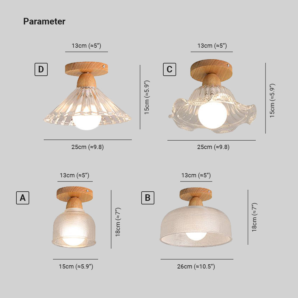 Sanna Nordic Minimalist Semi-Flush Mount Ceiling Light - Lumpaz