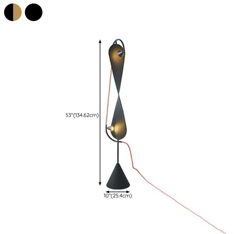 Salgado Modern Minimalist Geometric Metal Floor Lamp, Black - Lumpaz