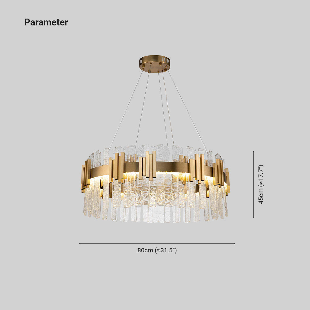 Marilyn Mid Century Iron & Glass Chandelier Circle - Lumpaz