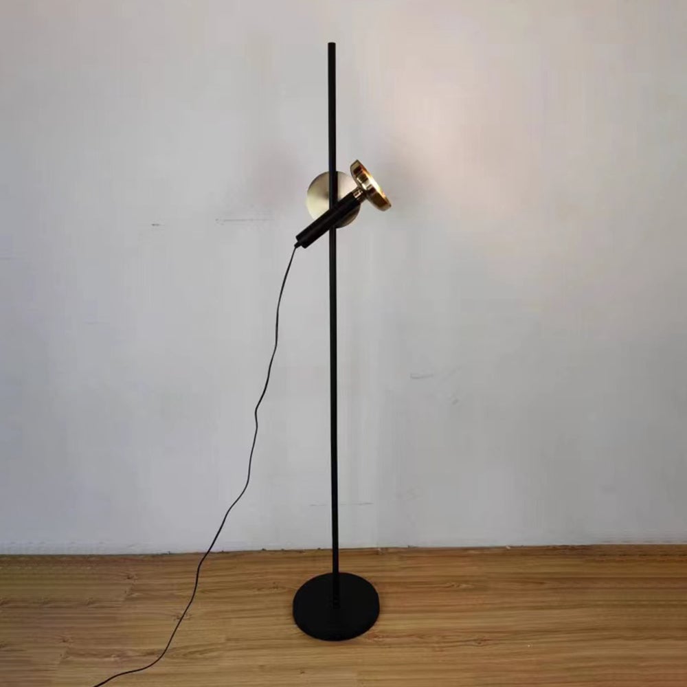 Salgado Modern Minimalist Metal Projector Floor Lamp, Black - Lumpaz