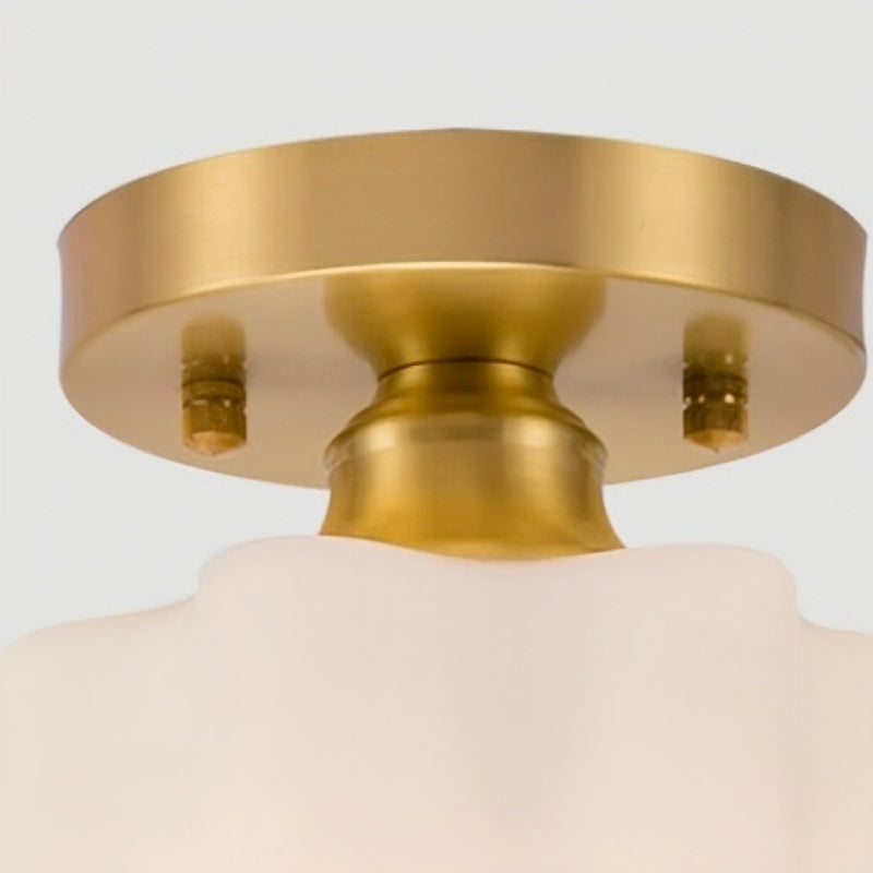 Sanna Retro Metal Flush Mount Ceiling Light Brass - Lumpaz