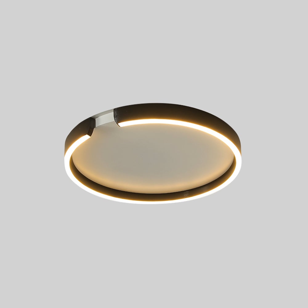 Edge Modern Ring Metal Flush Mount Ceiling Light, Black/White - Lumpaz