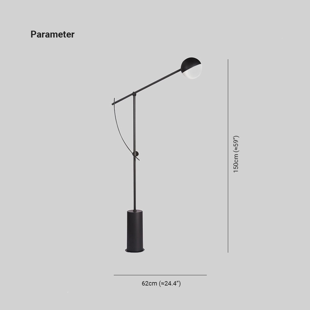 Salgado Modern Globe Metal Floor Lamp, Black - Lumpaz