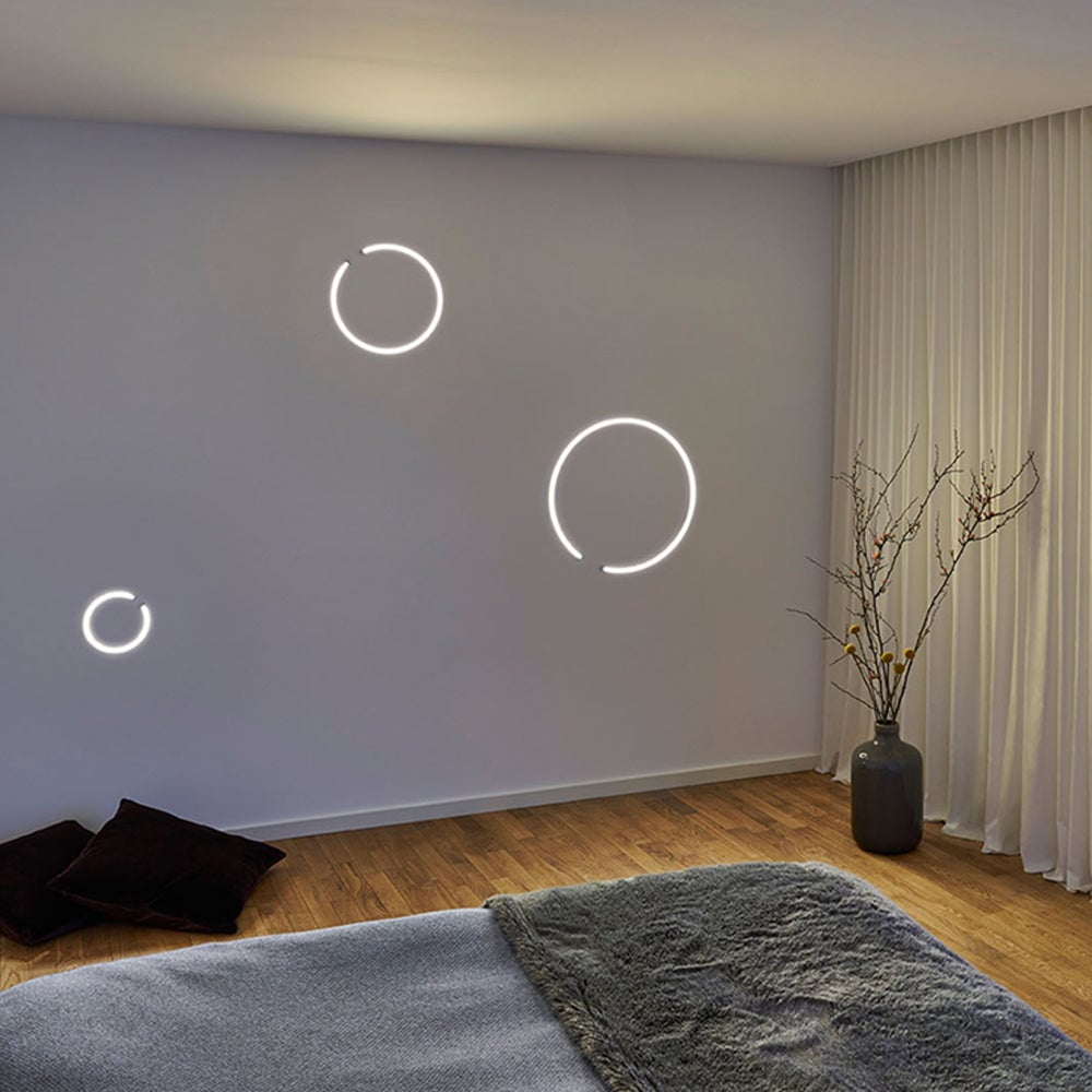 Edge Modern Ring Metal Flush Mount Ceiling Light, Black/White - Lumpaz