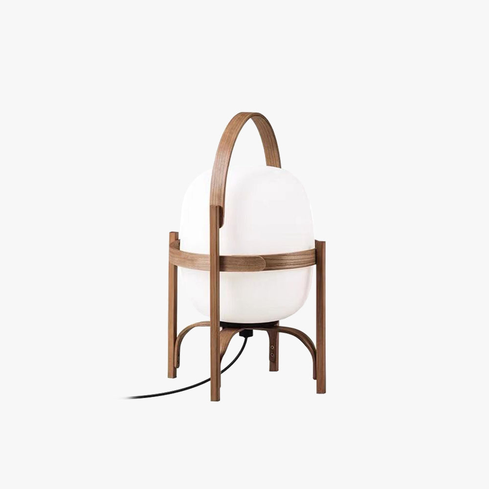 Ozawa Modern Lantern Wood/Glass Floor Lamp - Lumpaz