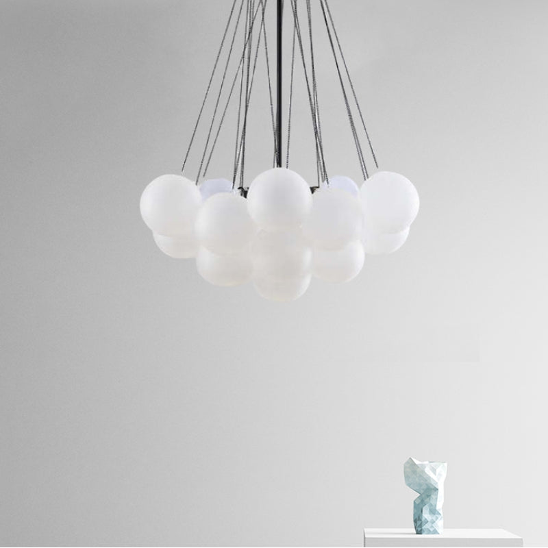 Valentina Glass Globe Pendant Light Bubble, Gold/Black - Lumpaz