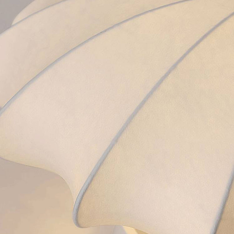 Renée Modern Elagant Round Metal/Fabric Flush Mount Ceiling Light, White - Lumpaz