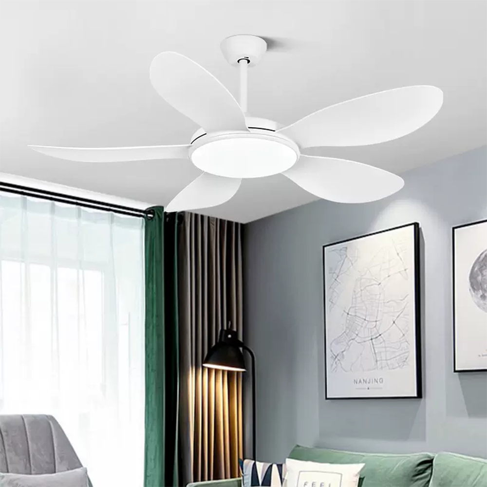 Ozawa 5-Blade Modern Wood DC Ceiling Fan with Light, 47.2''/51.2'' - Lumpaz