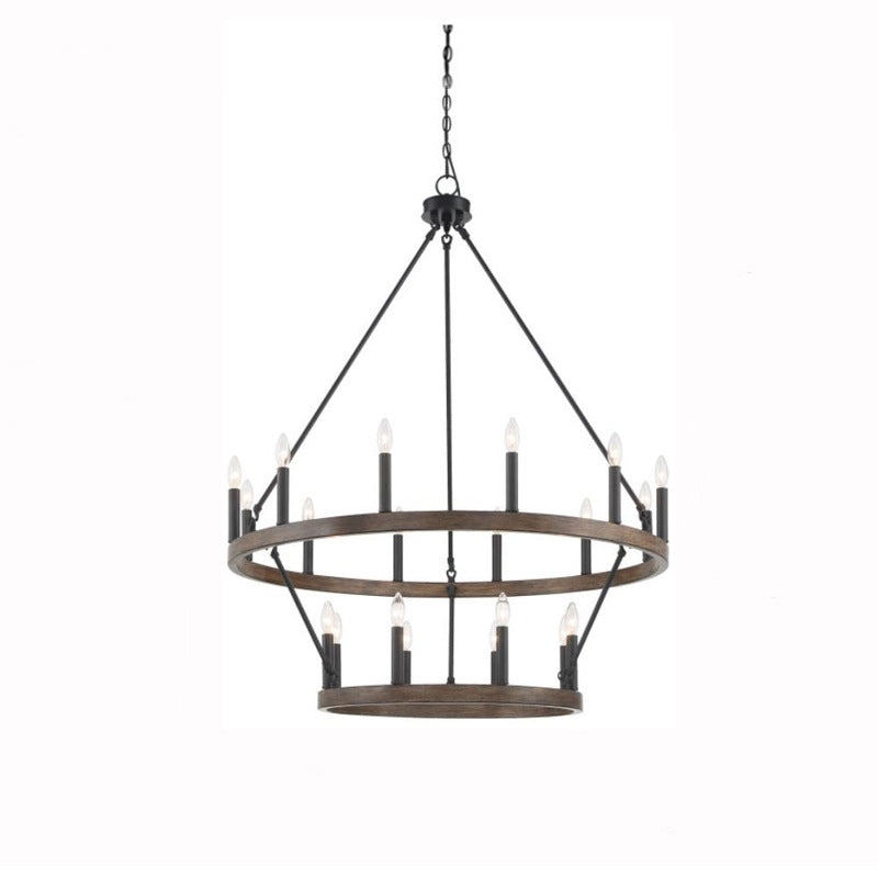 Silva Modern Industrial LED Chandelier Black Metal  Living Room - Lumpaz