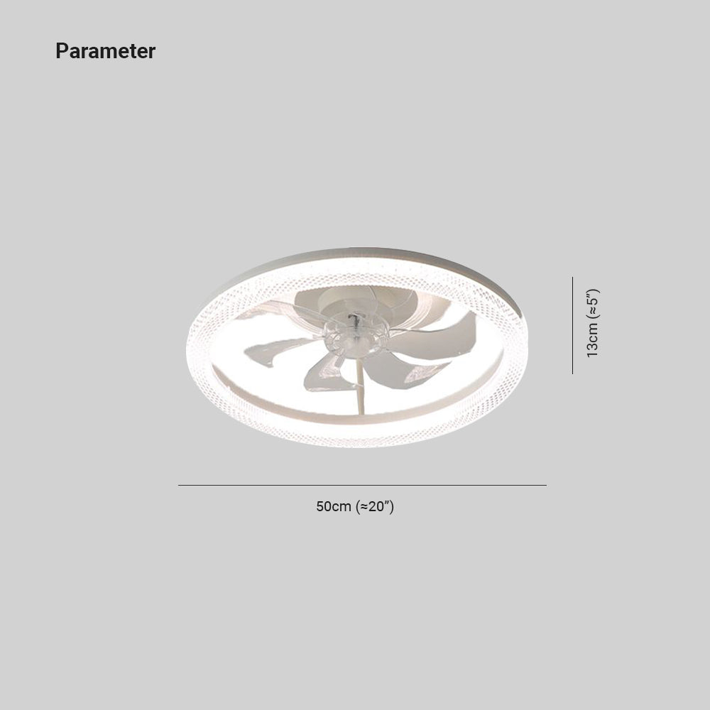 Kirsten 7/3-Blade Ceiling Fan With Light, 8 Style, L 20"/24'' - Lumpaz