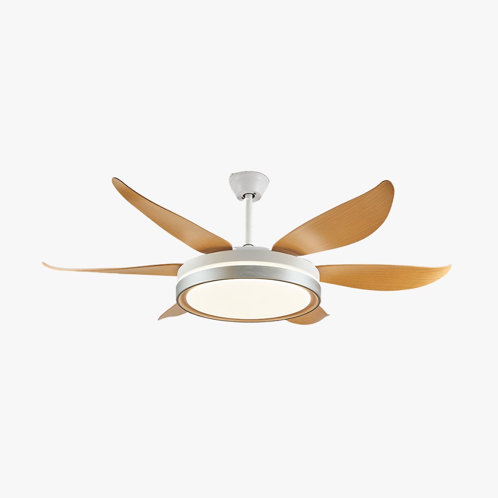 Haydn 6-Blade DC Fan with Light, Silver & Gold, Metal & Acrylic & ABS, Bedroom - Lumpaz