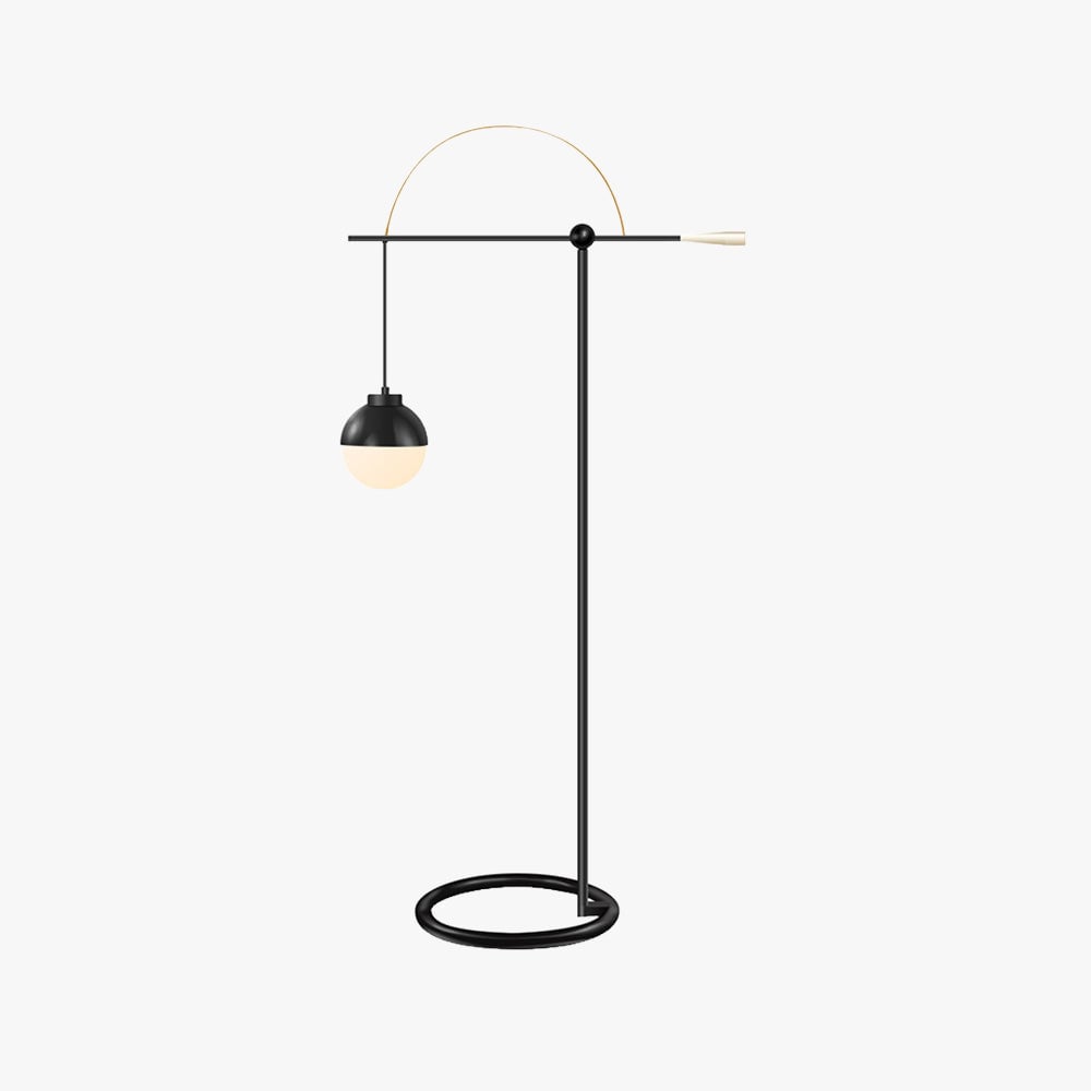 Valentina Modern Nordic Curved Bubble Metal/Glass Floor lamp, Black - Lumpaz