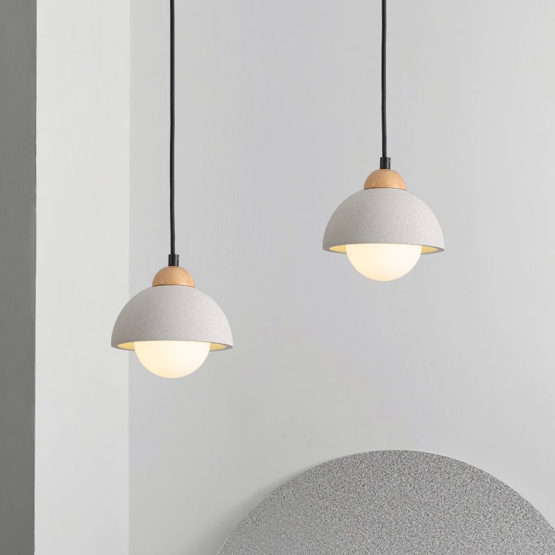 Ozawa Minimalism LED Modern Pendant Light Cement White Bedroom/Bedside/Kitchen Island/Living Room - Lumpaz