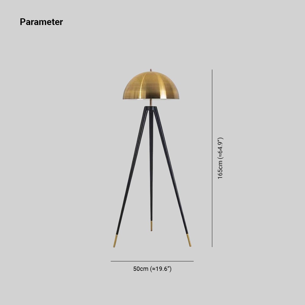 Carins Modern Metal Tripod Floor Lamp, Black/Gold - Lumpaz