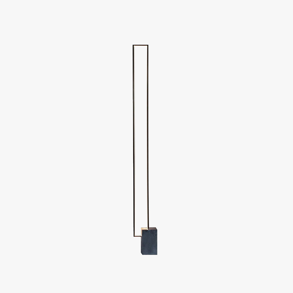Edge Modern Minimalist Rectangular Metal Floor Lamp, Black - Lumpaz