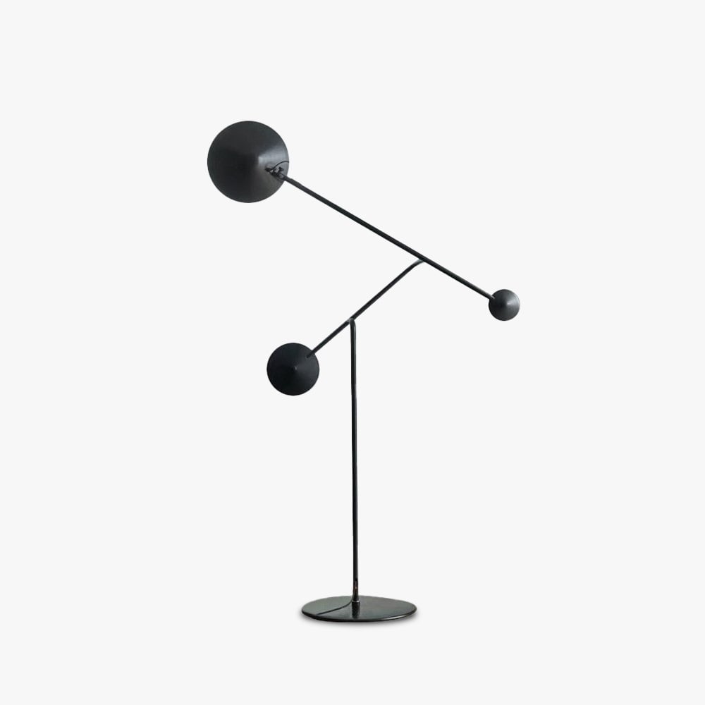Avi Post Modern Metal Floor Lamp, Black - Lumpaz