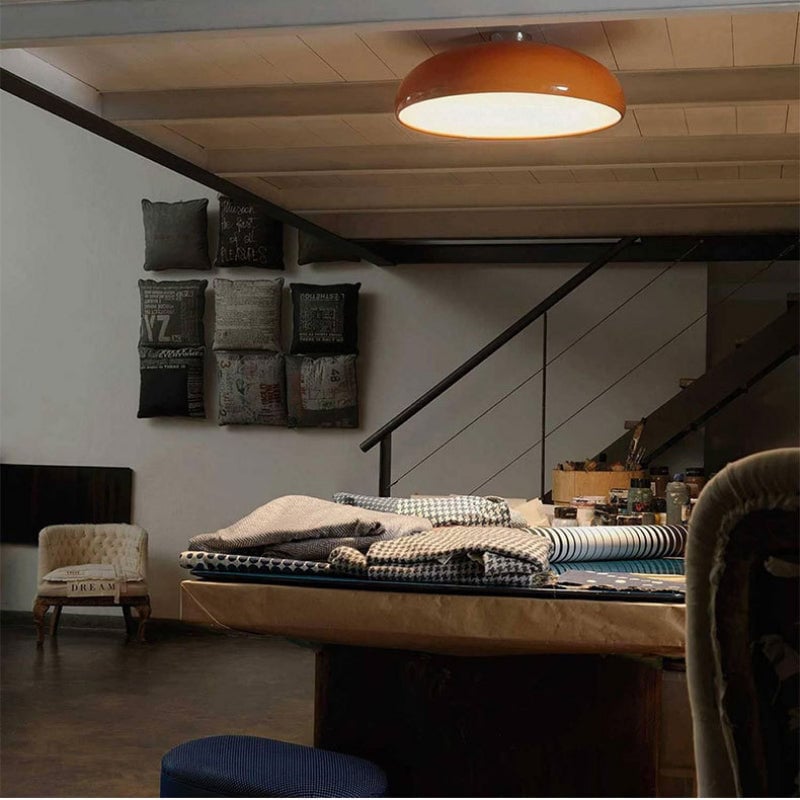 Morandi Vintage LED Ceiling Light White/Black/Red/Orange Metal Bedroom/Living Room - Lumpaz