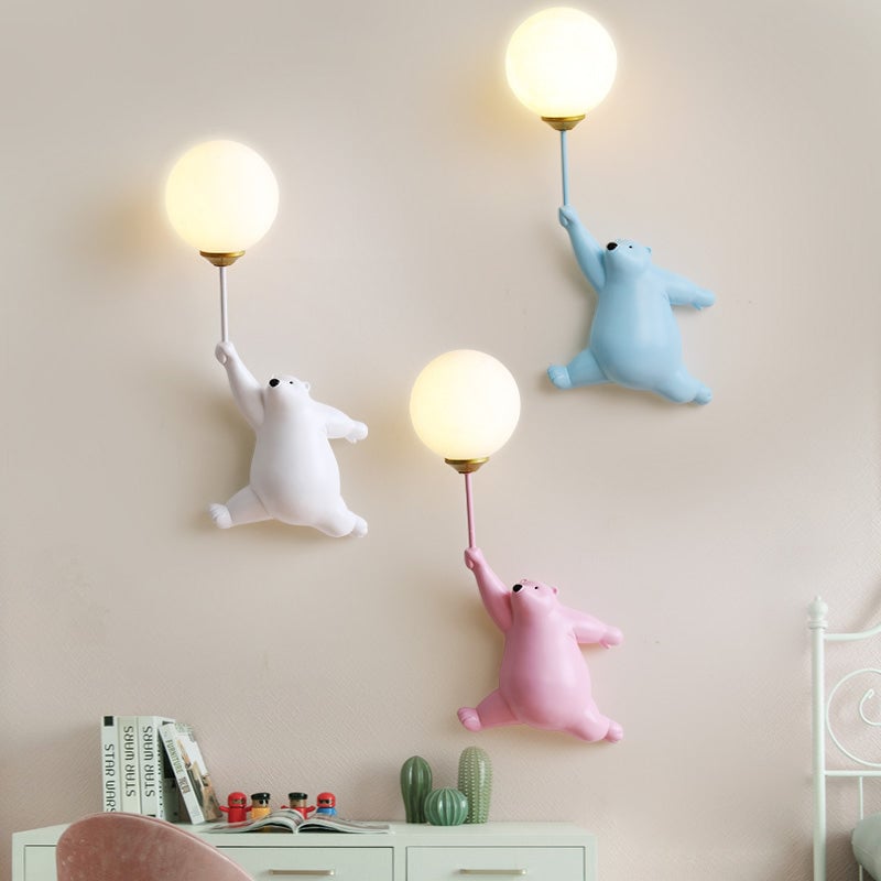 Fateh Wall Reading Lamp Bear Balloon Bedroom/Bedside/Study - Lumpaz
