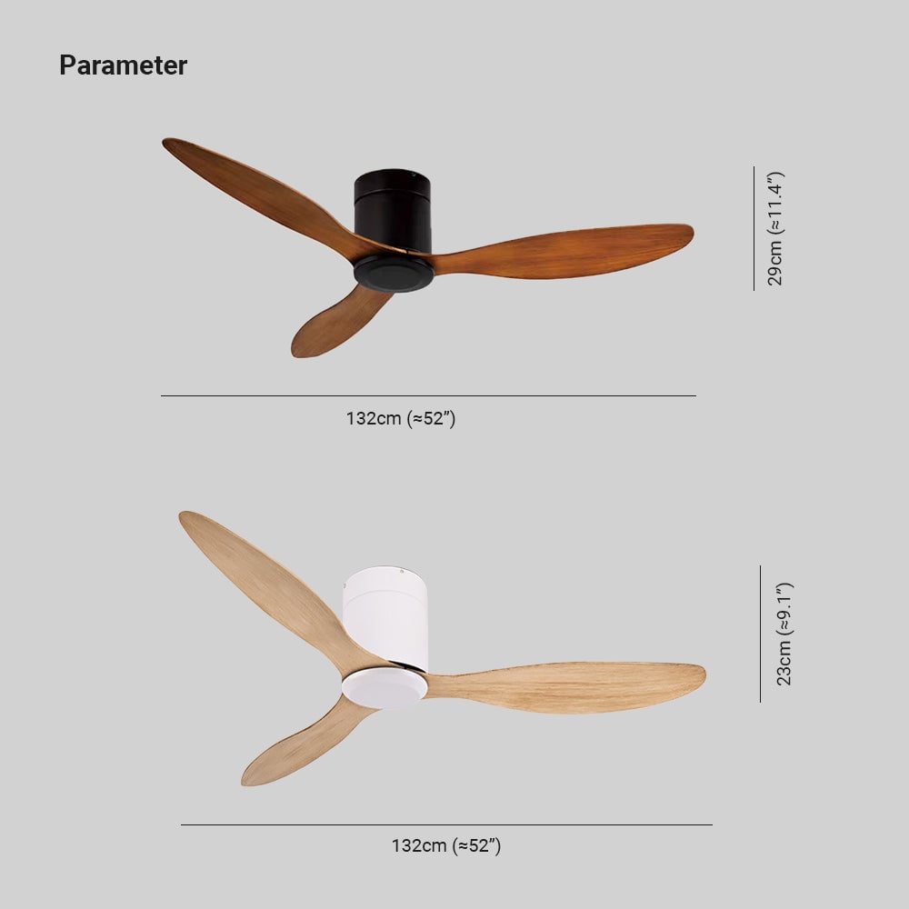 Walters Minimalist 3-Blade DC Ceiling Fan, White & Black, 51'' - Lumpaz
