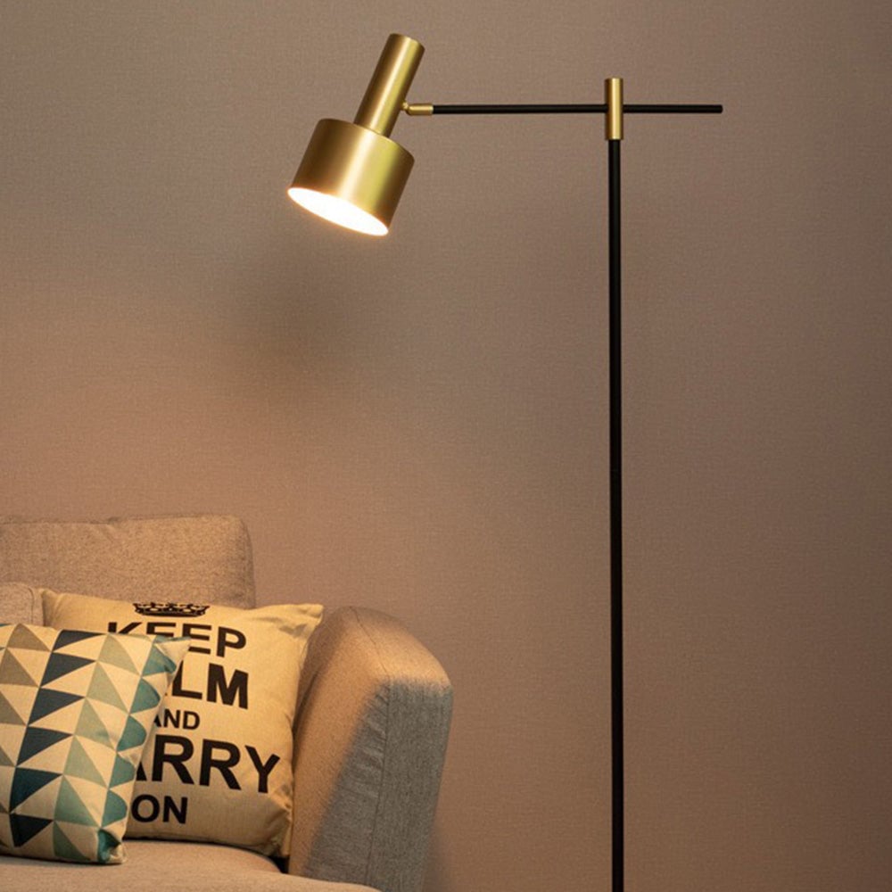 Freja Luxury Linear Metal Floor Lamp, Gold - Lumpaz