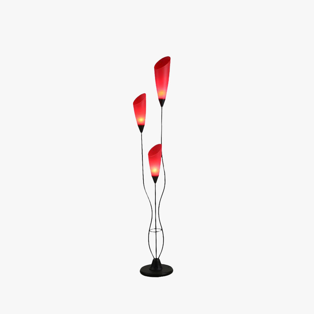 Bella Torchiere Multi Bulb Metal/Acrylic Floor Lamp, Red - Lumpaz