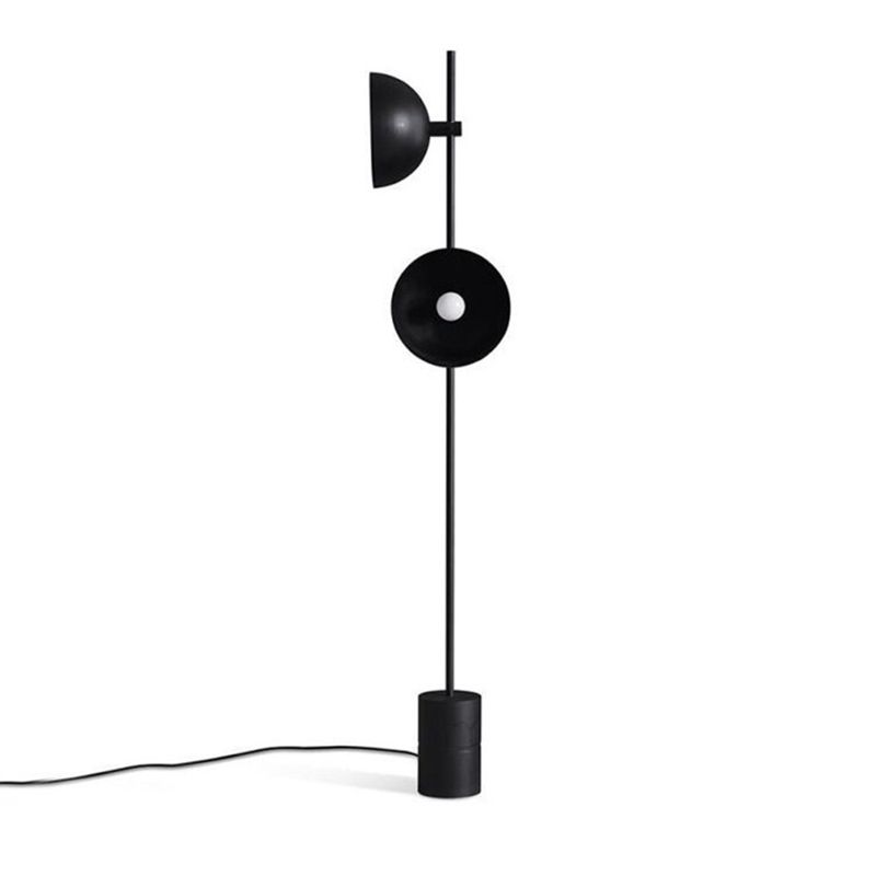 Salgado Modern Dome 2 lights Metal Floor Lamp,Black - Lumpaz