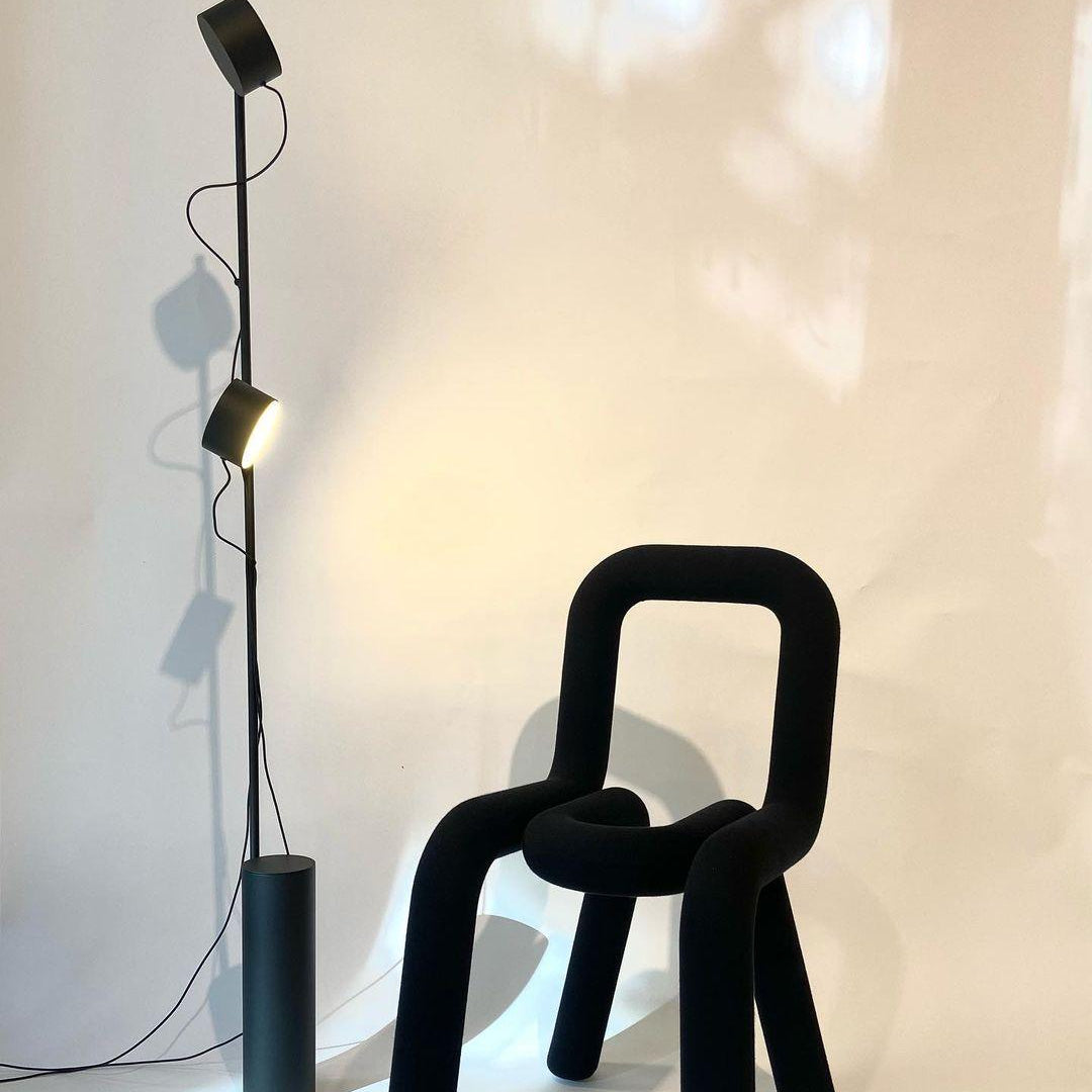 Avi Floor Lamp Cylindrical/Linear Modern, Metal, Black, Bedroom - Lumpaz