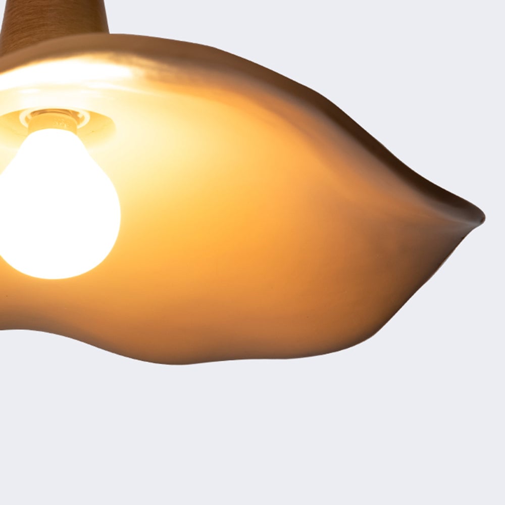 Carins Pendant Light Wave Retro, Mahogany/Resin, Dining Room - Lumpaz