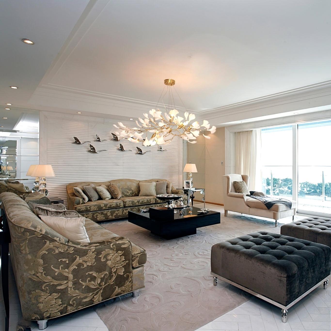 Olivia Modern Gold Metal/Acrylic Art Deco Chandelier Living Room - Lumpaz