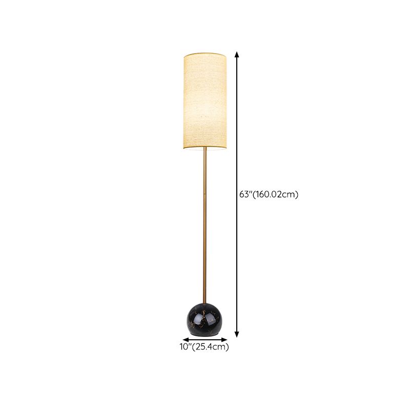Eryn Modern Cylinder Shape Metal Fabric Floor Lamp - Lumpaz