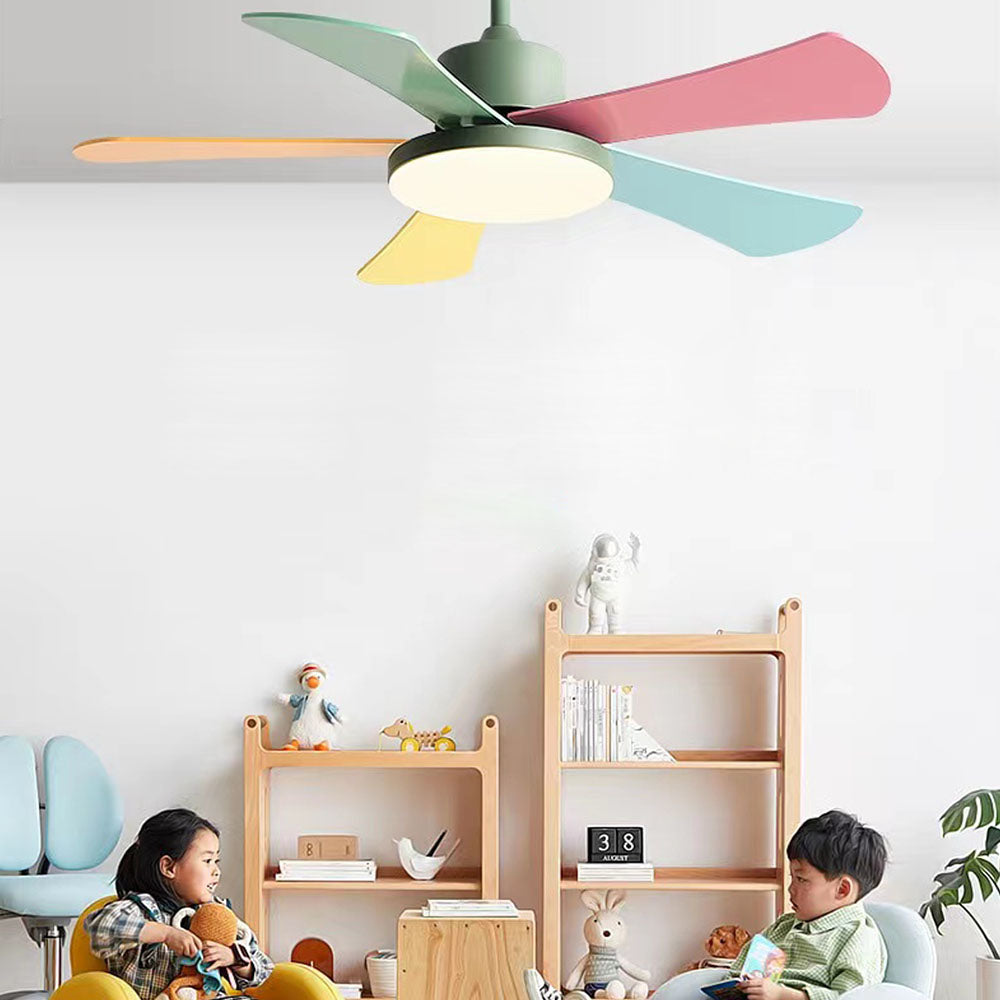 Morandi 5-Blade DC Colorful Ceiling Fan with Light, Summer, 41'' - Lumpaz
