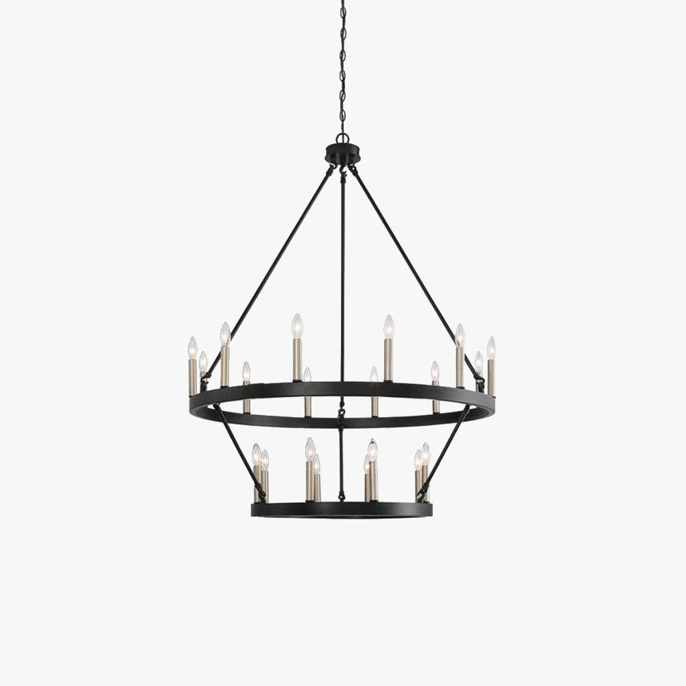 Silva Modern Industrial LED Chandelier Black Metal  Living Room - Lumpaz