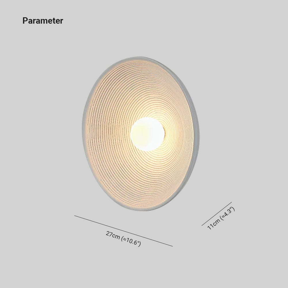 Elif Modern Round Indoor Wall Lamp Wood/White/Green Bedroom Living Room - Lumpaz