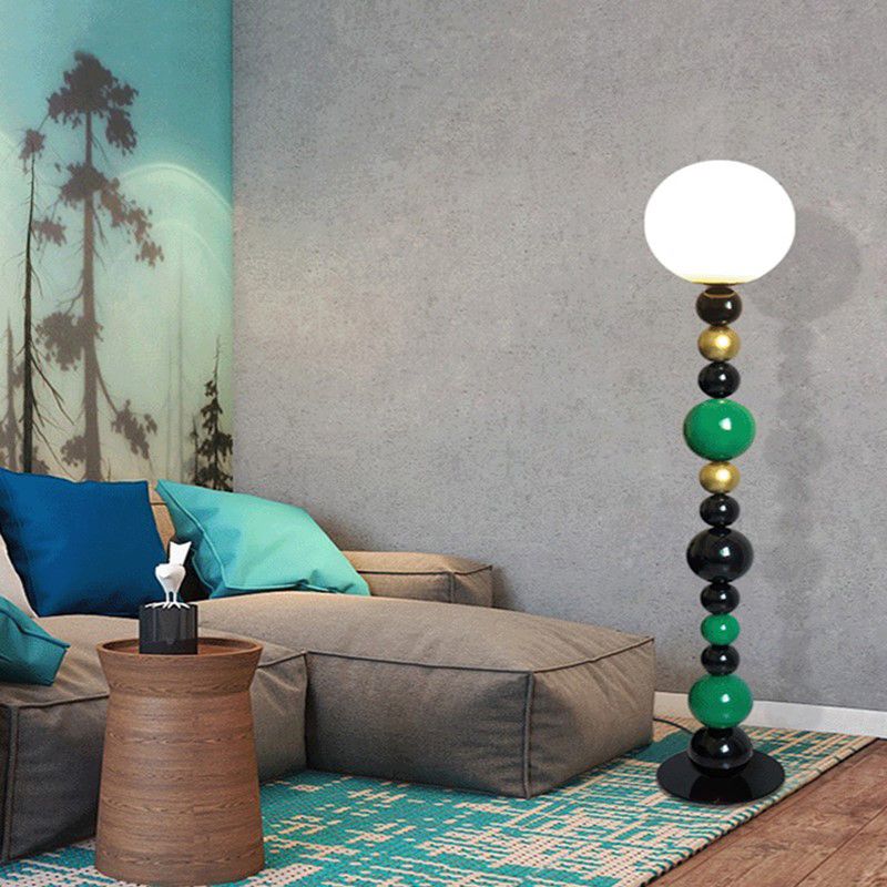 Morandi  Modern Ball Metal Colorful  Floor Lamp, Red/Green - Lumpaz
