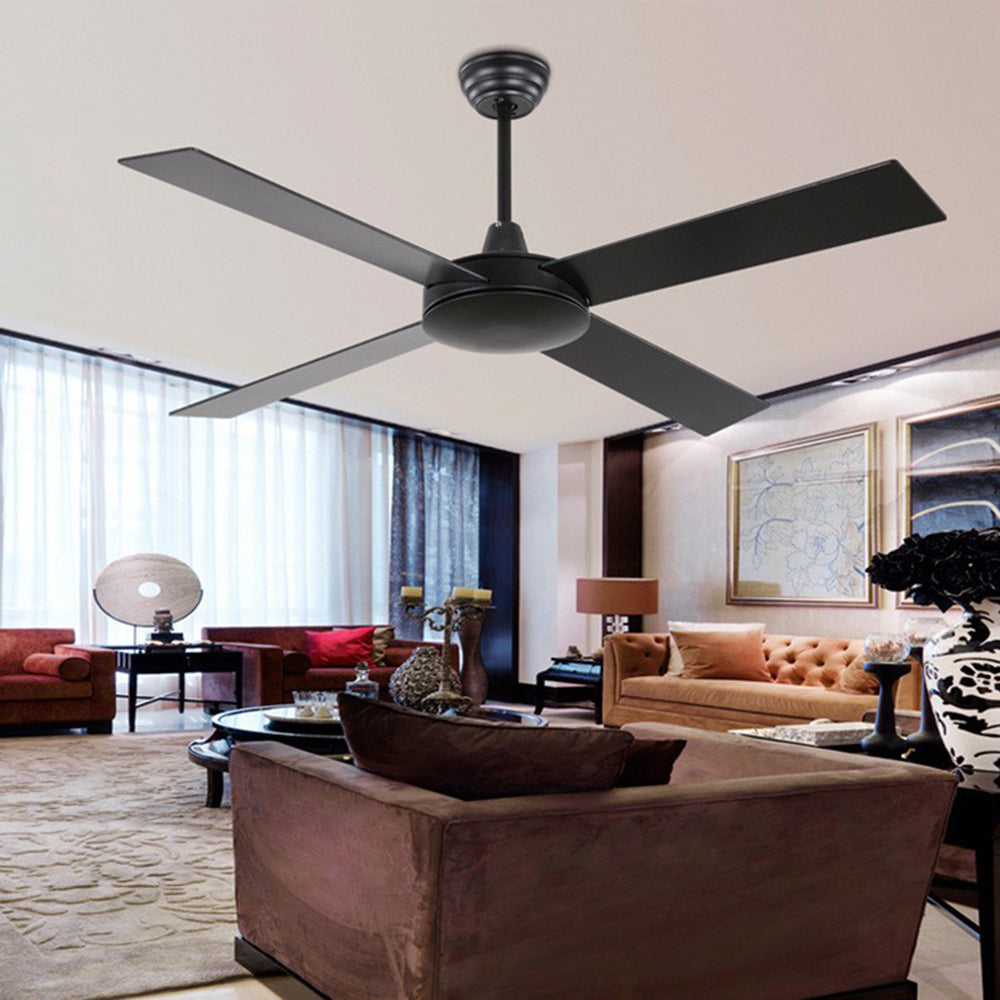 Haydn 4-Blade Industrial Black DC Ceiling Fan, Summer, 47'' - Lumpaz