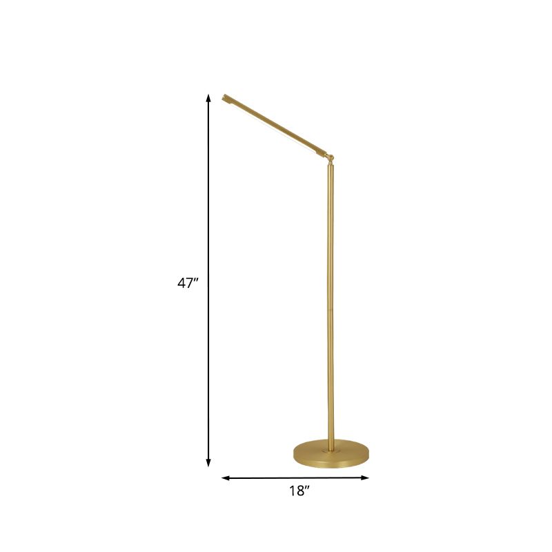 Edge Modern Linear Metal Acrylic Floor Lamp,Gold - Lumpaz