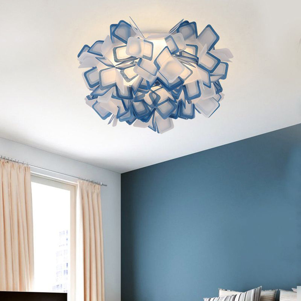 Morandi Art Deco Flower Acrylic Flush Mount Ceiling Light 7 Colors - Lumpaz