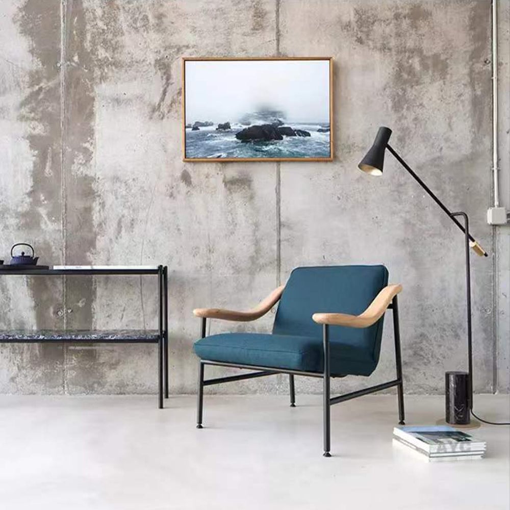 Carins Modern Nordic Minimalistic Floor Lamp, Marble & Metal, Black - Lumpaz