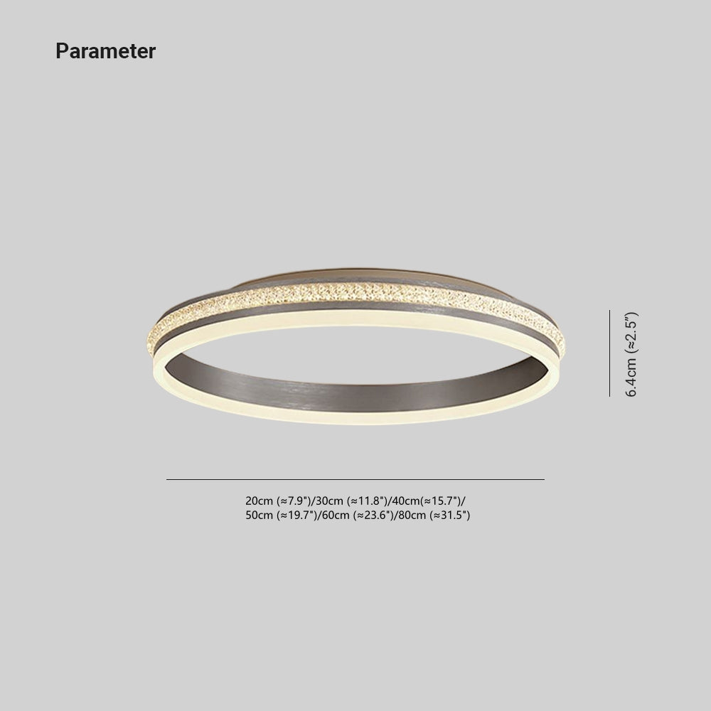 Quinn Modern Ring Metal/Acrylic Flush Mount Ceiling Lights, Silver - Lumpaz