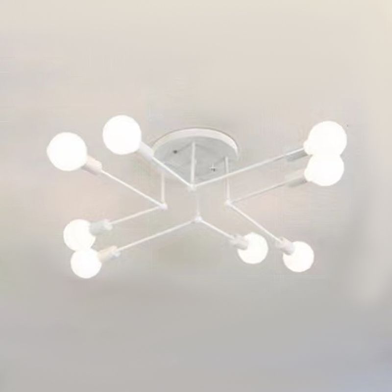 Valentina Flush Mount Ceiling Lights Linear Industrial, Metal/Glass, Bedroom - Lumpaz