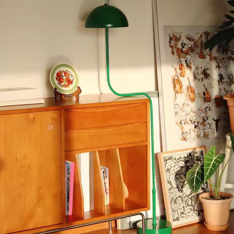 Salgado Floor Lamp Mushroom Middle Ancient, Arc Metal, Green, Dining Room - Lumpaz