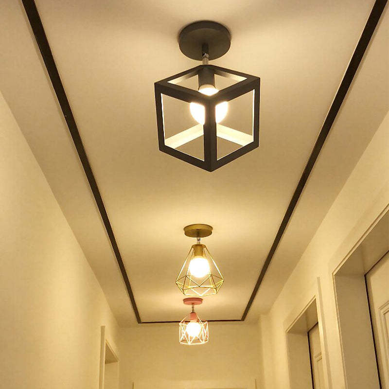 Herbert Modern Nordic Metal LED Flush Mount Ceiling Light, Black/White - Lumpaz