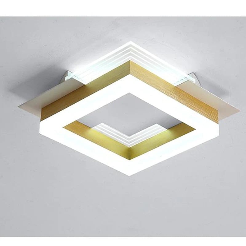 Amos Modern Simple Gold Flush Mount Ceiling Light, Square/Round - Lumpaz