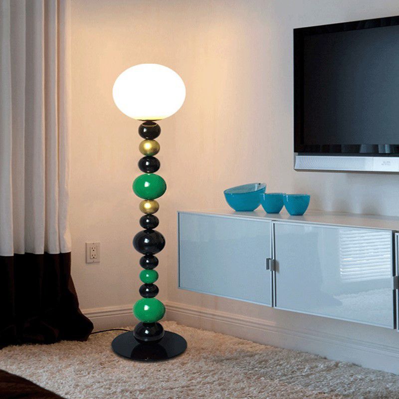 Morandi  Modern Ball Metal Colorful  Floor Lamp, Red/Green - Lumpaz