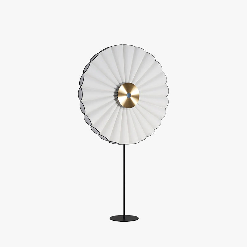 Chan Flower Metal/Artificial Paper Floor Lamp, White/Blue - Lumpaz