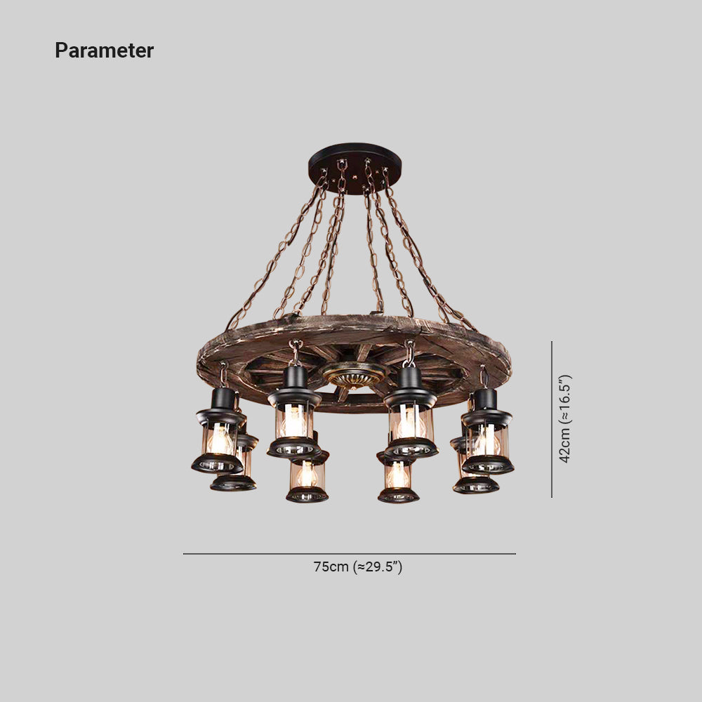 Austin Vintage Wood/Metal Pendant Light Dining Room - Lumpaz