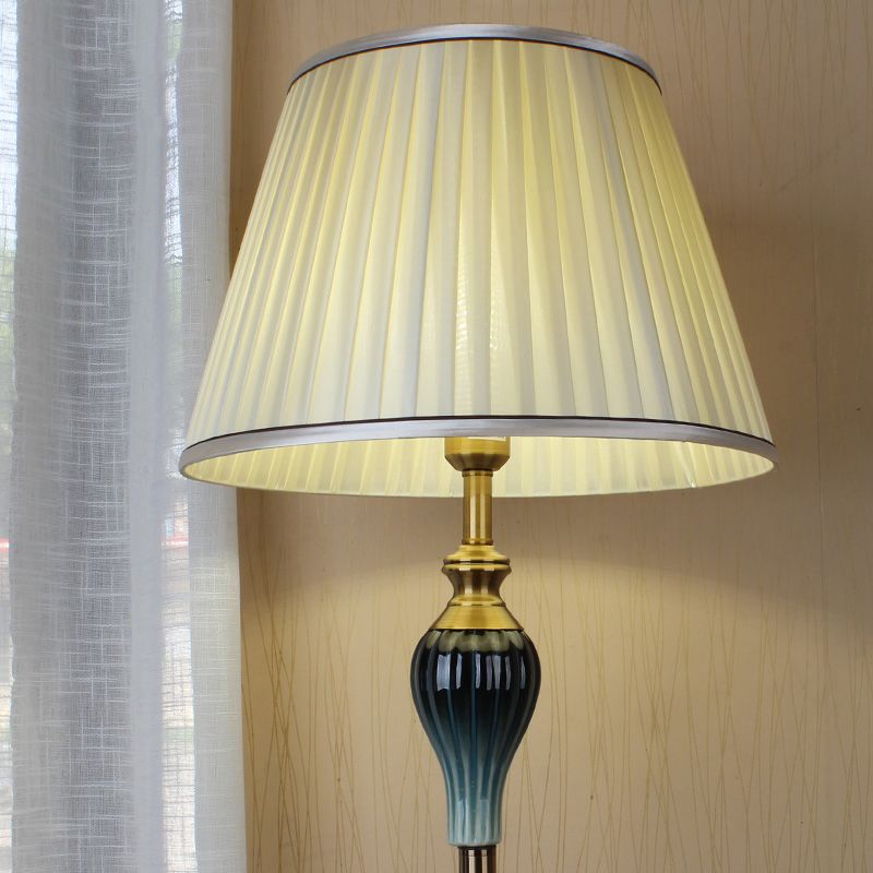 Eryn Antique Floor Lamp, Multi Colors, Metal/Fabric, Bedroom - Lumpaz