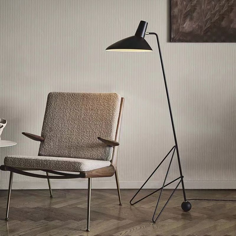 Salgado Modern Minimalist Geometric Tripod Metal Floor Lamp, Black - Lumpaz
