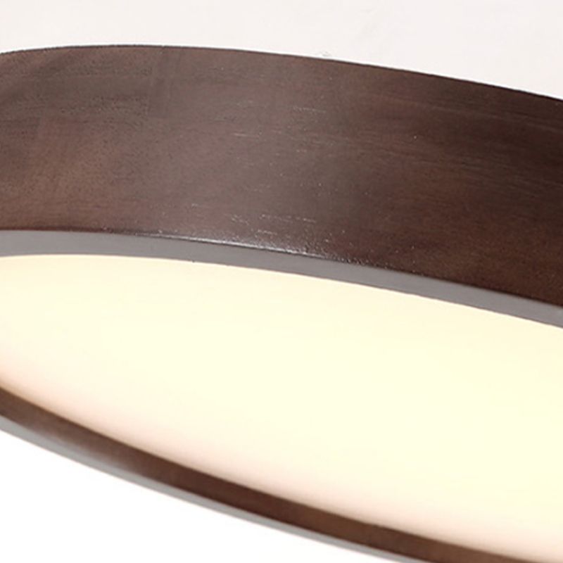 Ozawa Modern Geometric Walnut LED Flush Mount Ceiling Light - Lumpaz